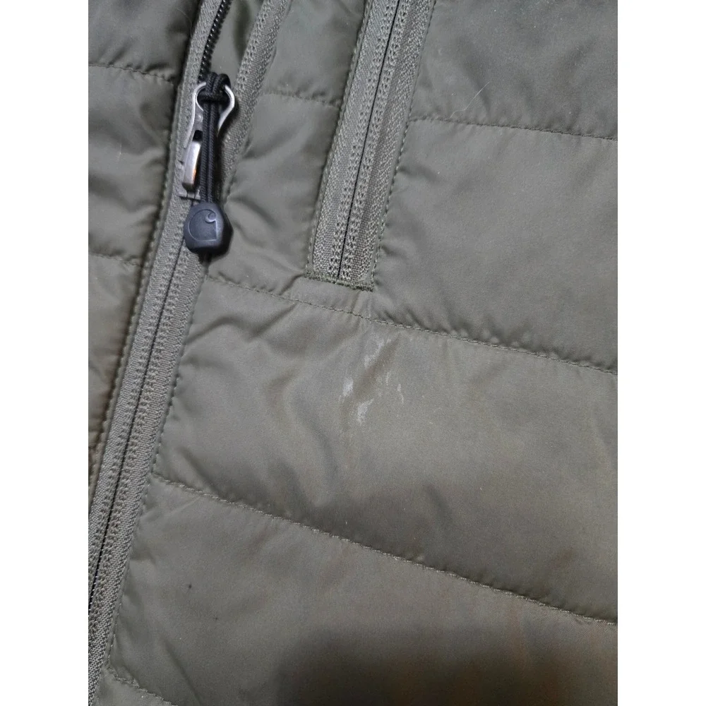 Carhartt Gilliam Vest Mens Medium Olive Green Quilted Puffer Jacket 102286 316 - Picture 3 of 8